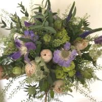 Blue and Lilac wedding bouquet