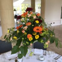 Bold tall table arrangement