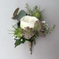 Garden rose boutonniere