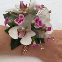 Orchid wrist corsage