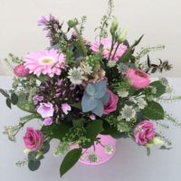 Pink bouquet in pot