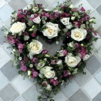 Pink and white loose open heart