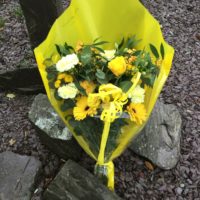 Yellow cellophane bouquet